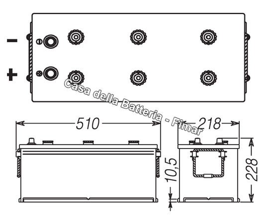 Batteria avviamento 185AH DX Fimar