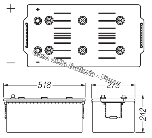 Batteria avviamento 225AH SX Fimar Heavy Duty
