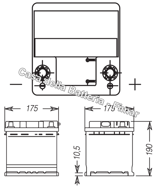 Batteria avviamento 45AH L0 DX Fimar
