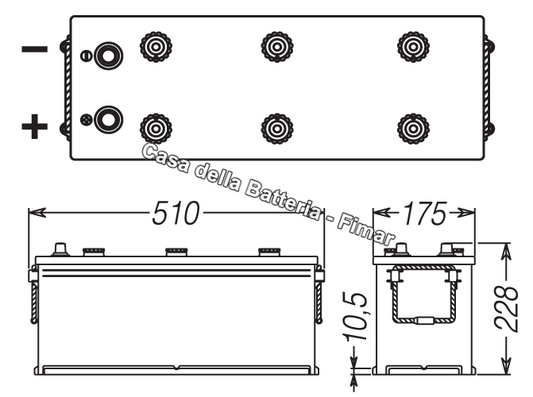 Batteria avviamento 135AH DX Fimar