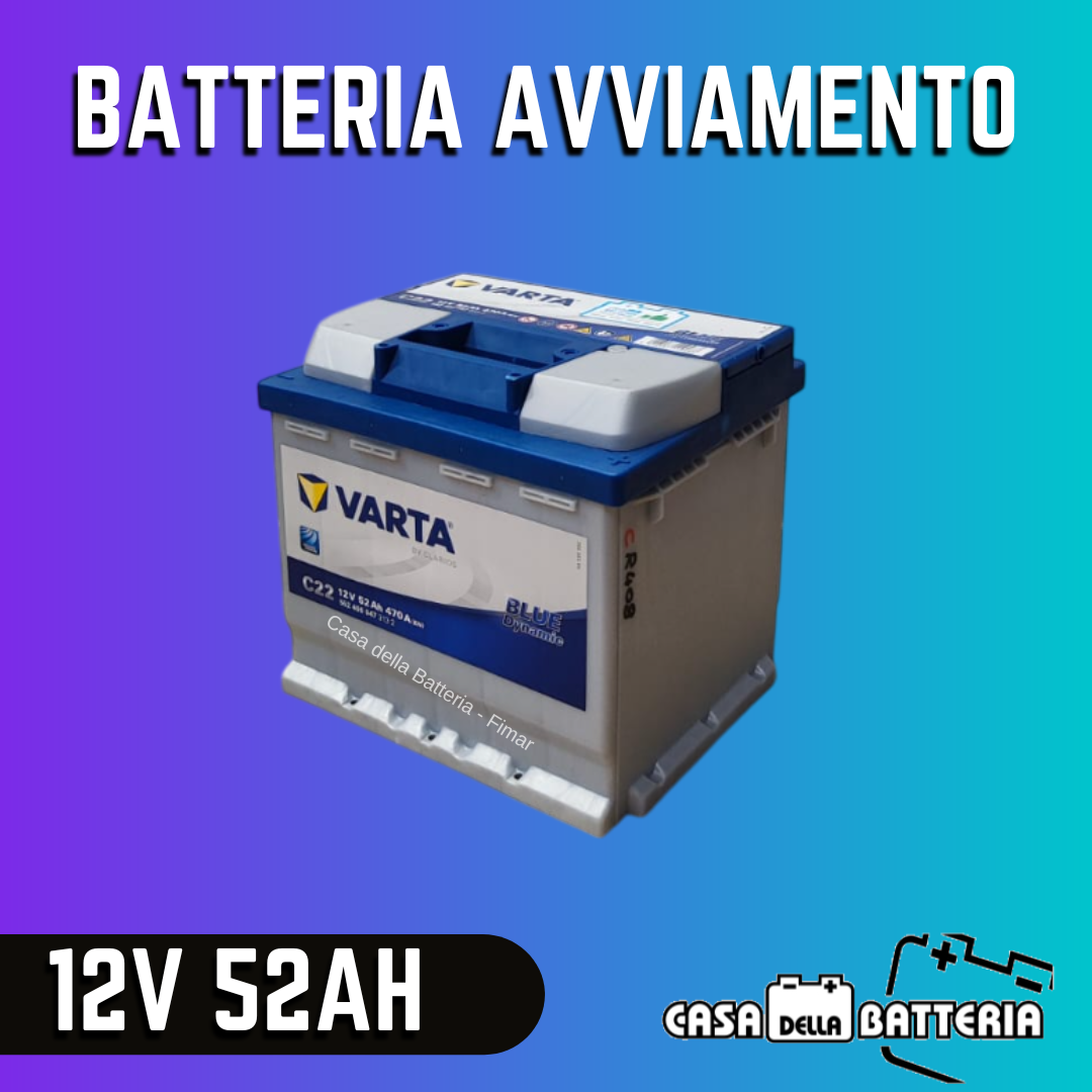 Batteria avviamento 52AH DX L1 Varta Blue Dynamic sigillata