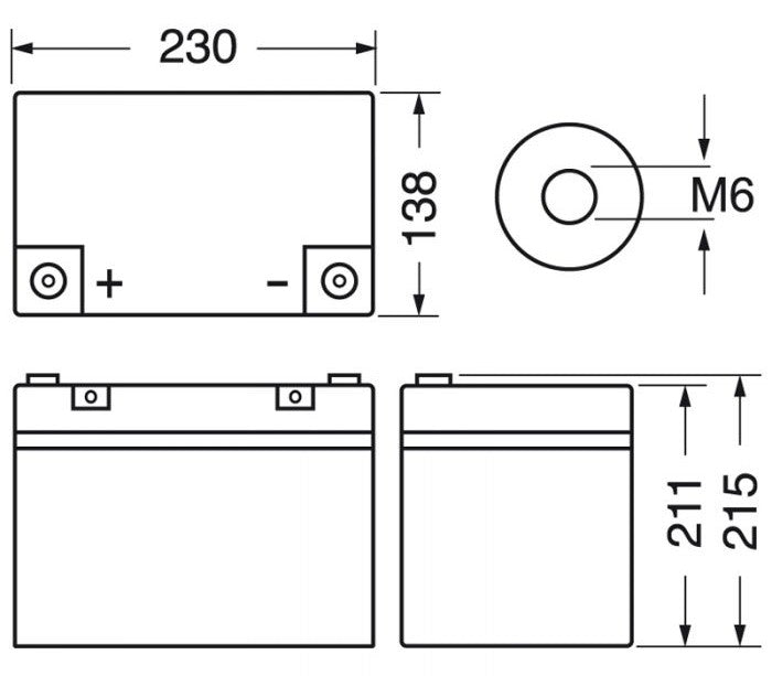 Batteria 12V 56AH Energy Safe Deep Cycle