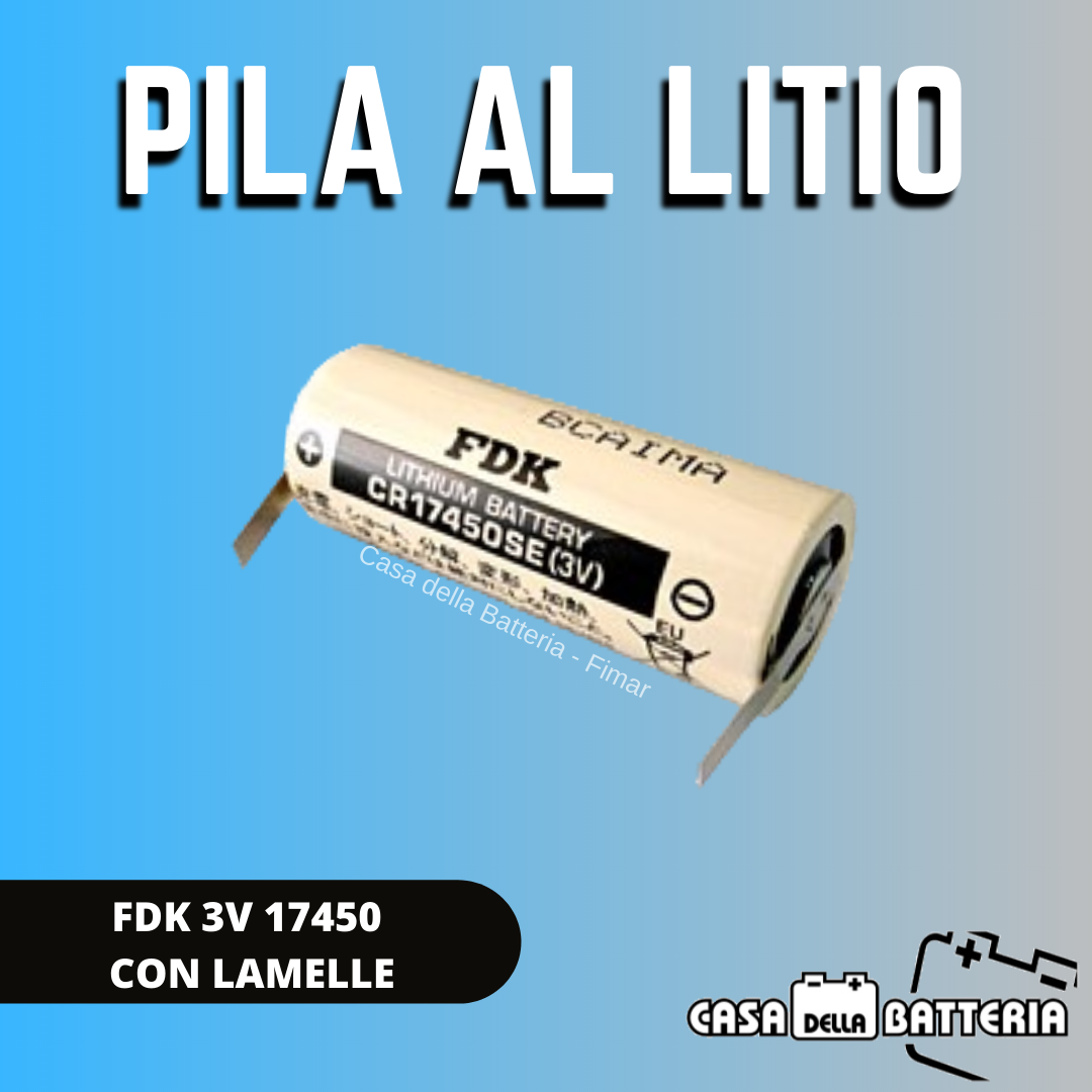 PILA AL LITIO 3V CR17450 CON LAMELLE FDK