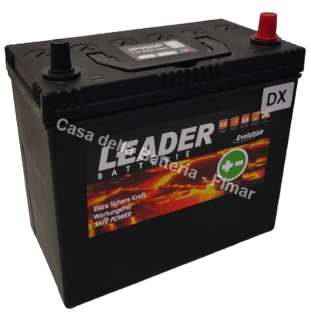 Batteria avviamento 45AH NS60 DX Leader sigillata japan poli piccoli