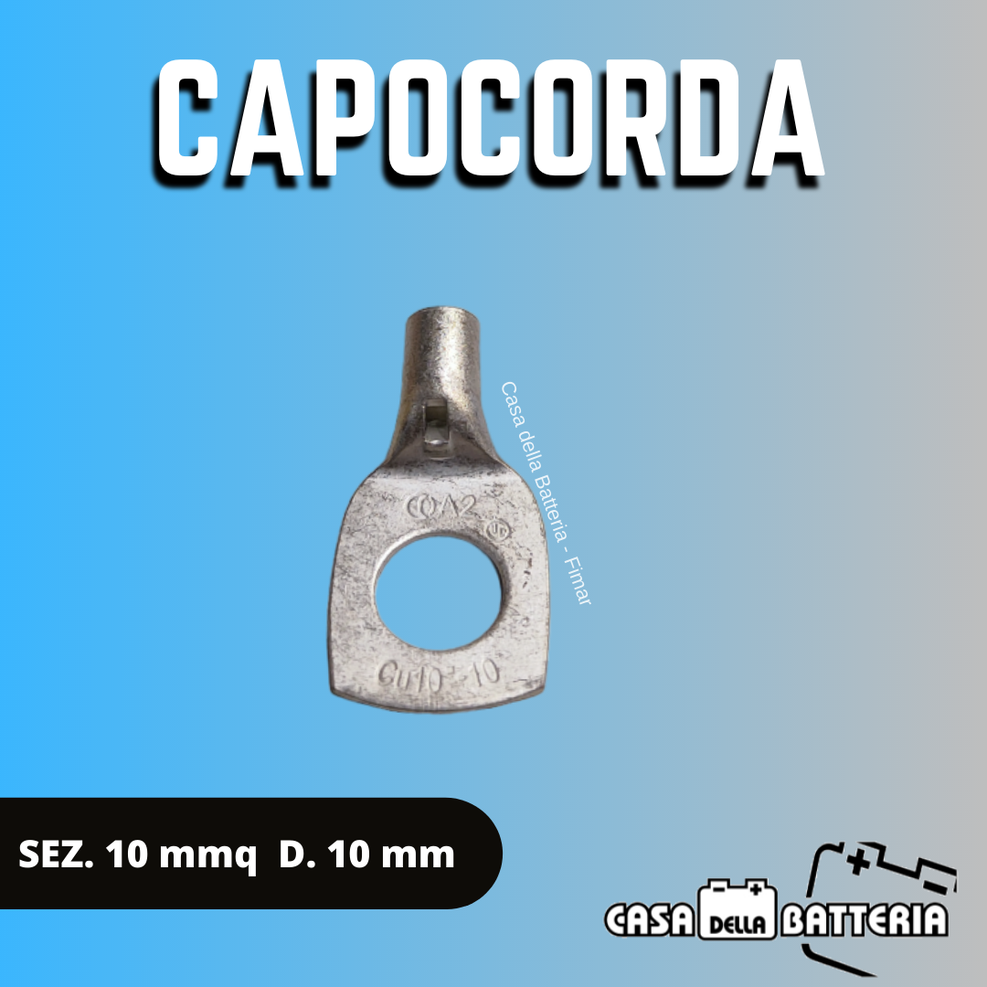 CAPOCORDA SEZ. CAVO 10 mmq. DIAM. FORO 10 mm.