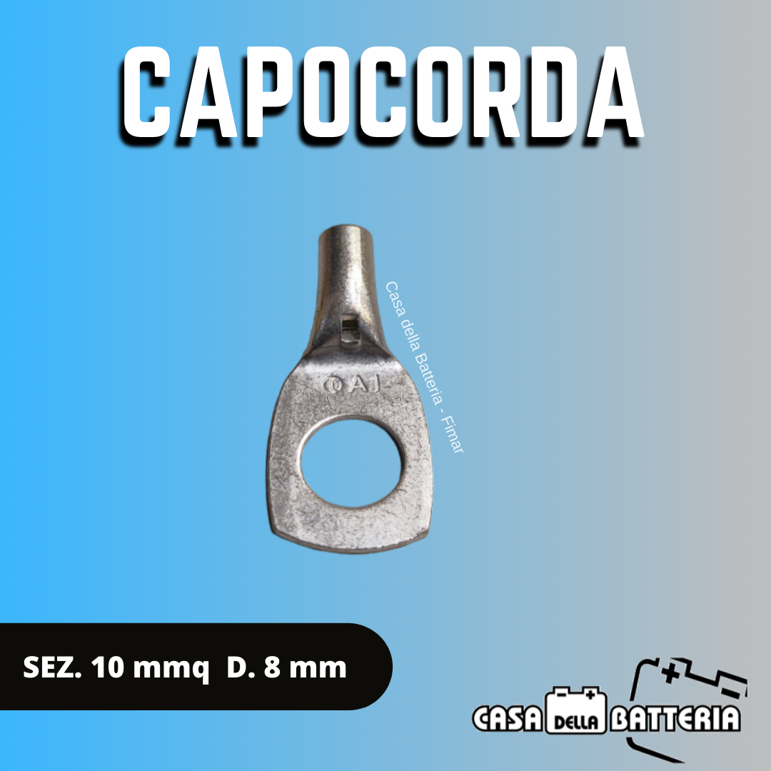 CAPOCORDA SEZ. CAVO 10 mmq. DIAM. FORO 8 mm.