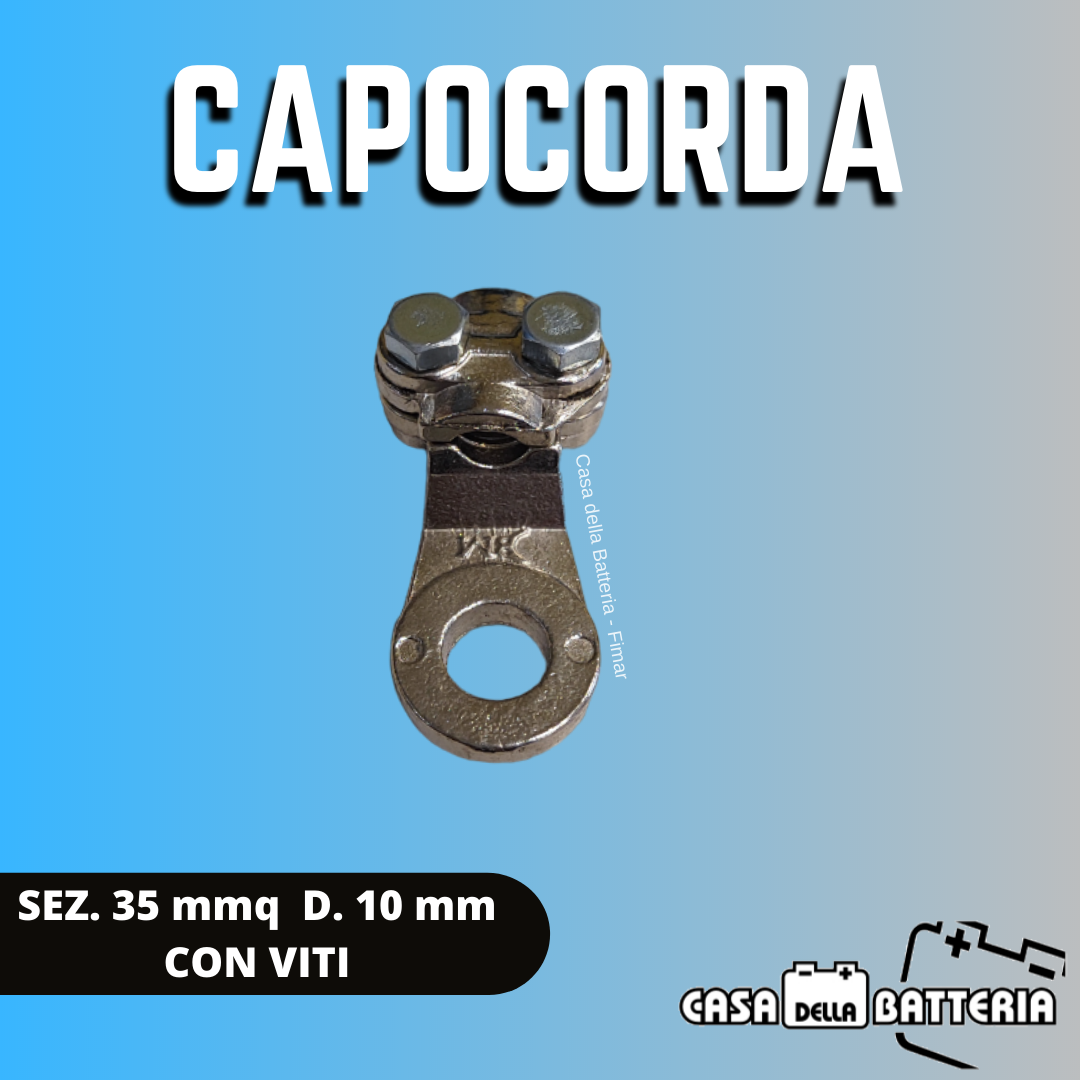 CAPOCORDA SEZ. CAVO 35 mmq. DIAM. FORO 10 mm. con viti