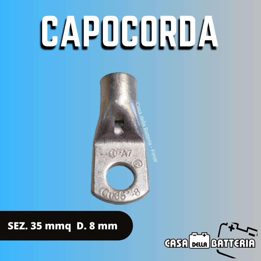 CAPOCORDA SEZ. CAVO 50 mmq. DIAM. FORO 8 mm.