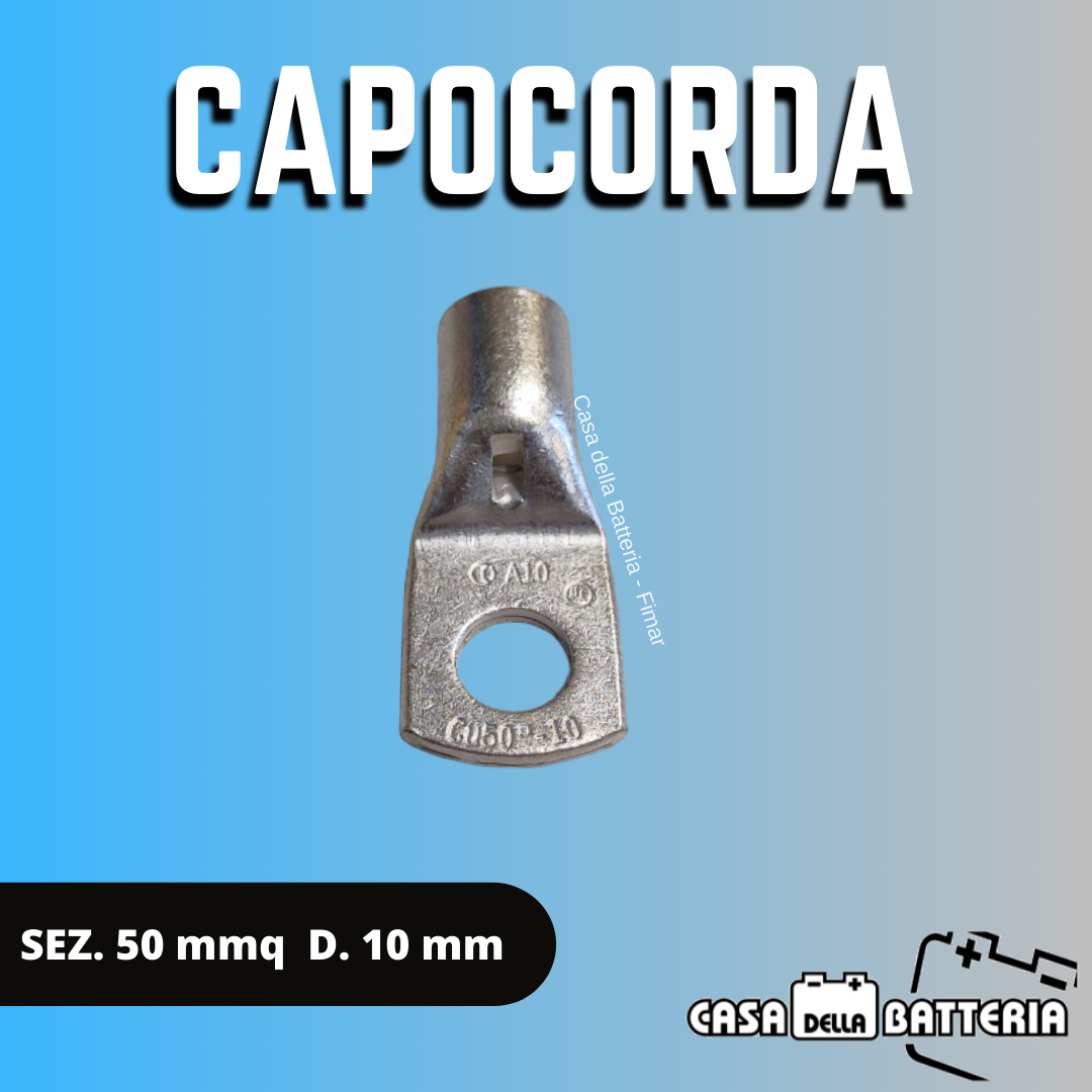 CAPOCORDA SEZ. CAVO 50 mmq. DIAM. FORO 10 mm.