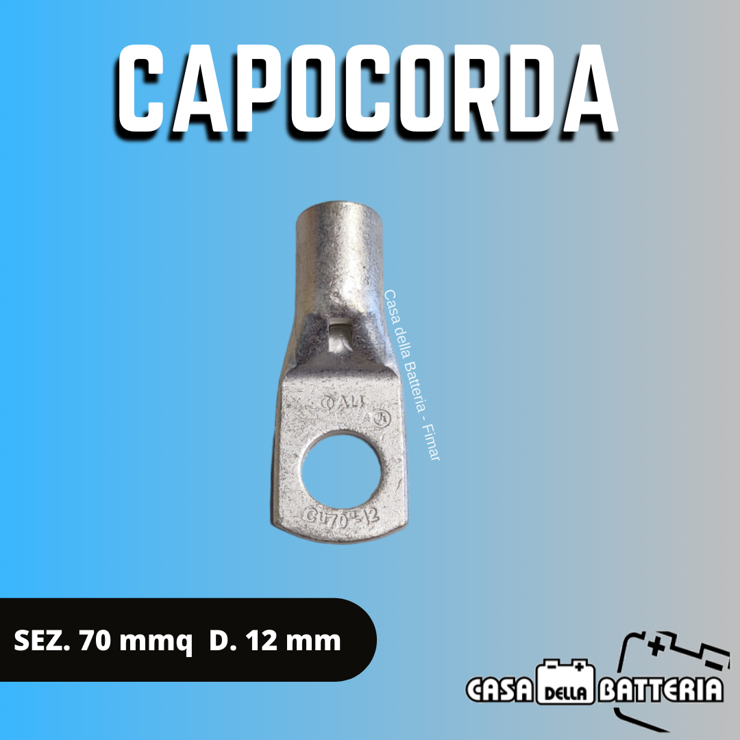 CAPOCORDA SEZ. CAVO 70 mmq. DIAM. FORO 12 mm.