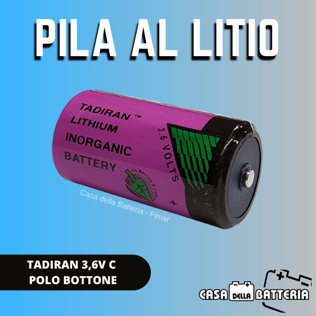 PILA AL LITIO 3,6V C POLO A BOTTONE TADIRAN