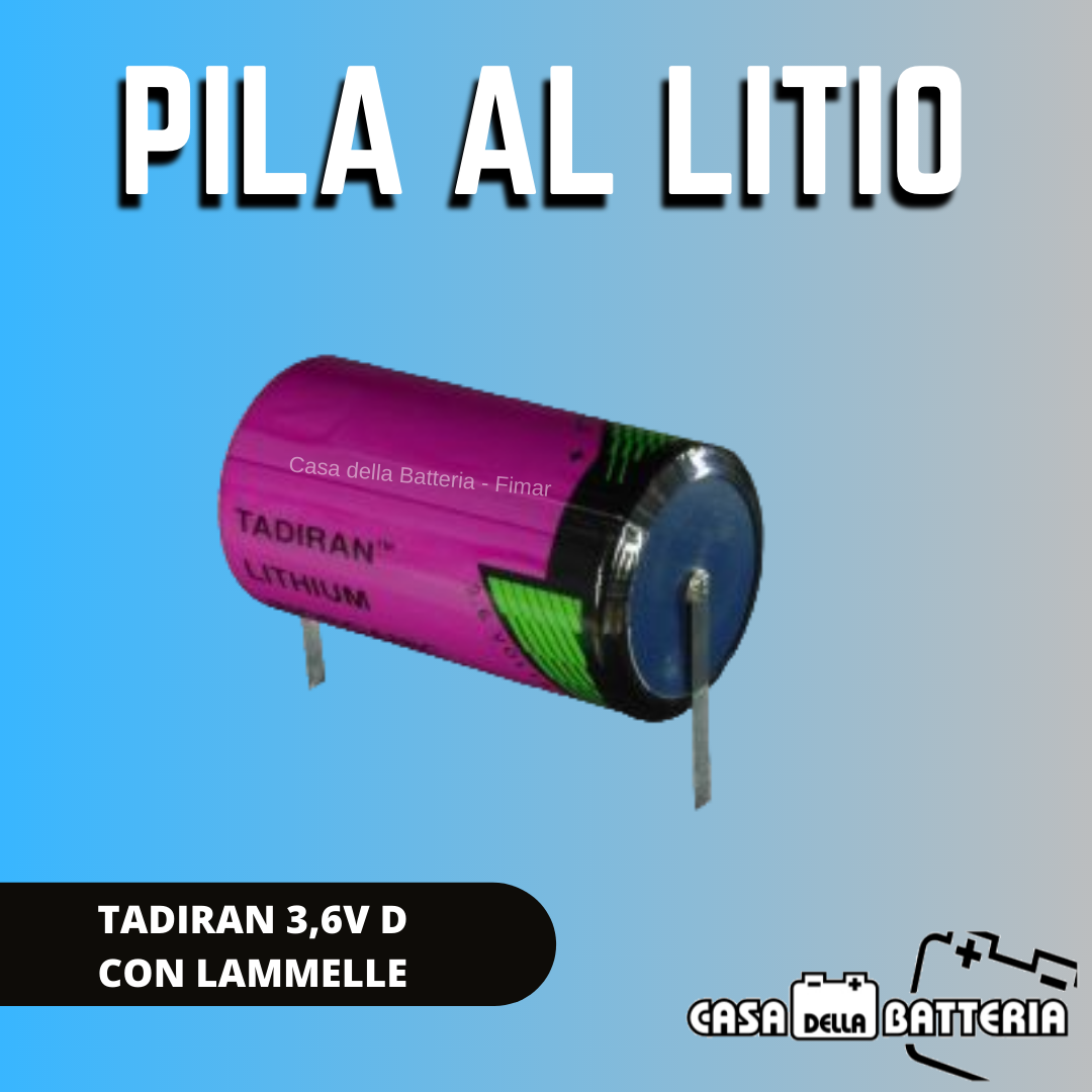 PILA AL LITIO 3,6V D CON LAMELLE TADIRAN