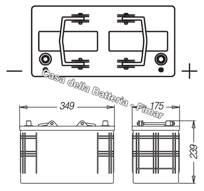 Batteria servizi/trazione 12V 115AH COMPACT B DX Fimar tubolare