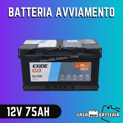 Batteria avviamento 75AH L4B DX Exide EFB ribassata