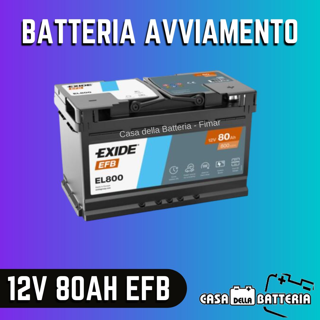 Batteria avviamento 80AH L4 DX Exide EFB