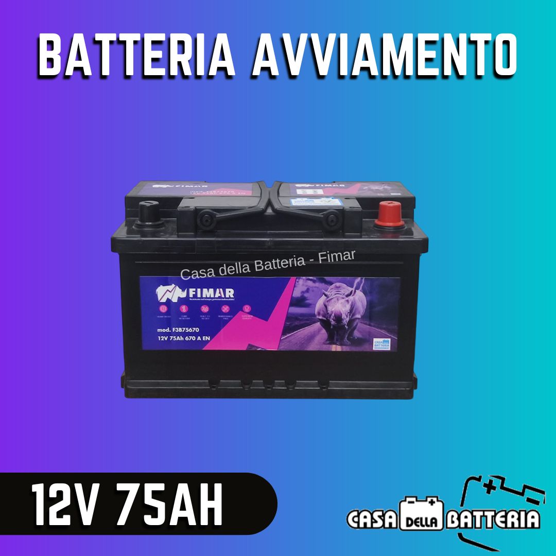 Batteria avviamento 75AH L3B DX Fimar ribassata