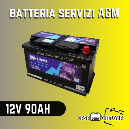 Batteria servizi/trazione 12V 90AH L4 DX Fimar AGM