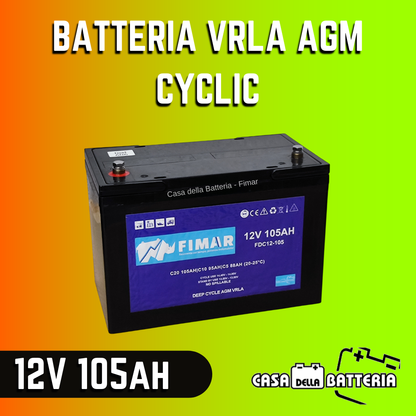 Batteria 12V 105AH Fimar Cyclic