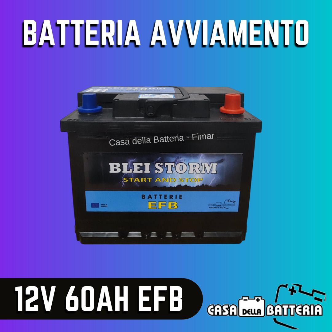 Batteria avviamento 60AH L2 DX Blei Storm EFB