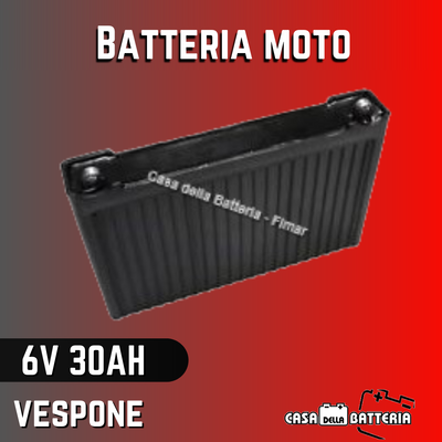 Batteria moto 6V tipo ebanite "Vespone"