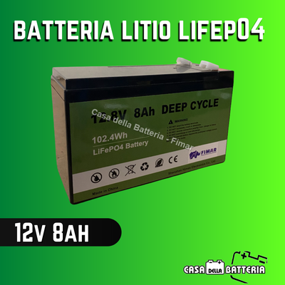 Batteria LiFePo4 12,8V 8AH Fimar
