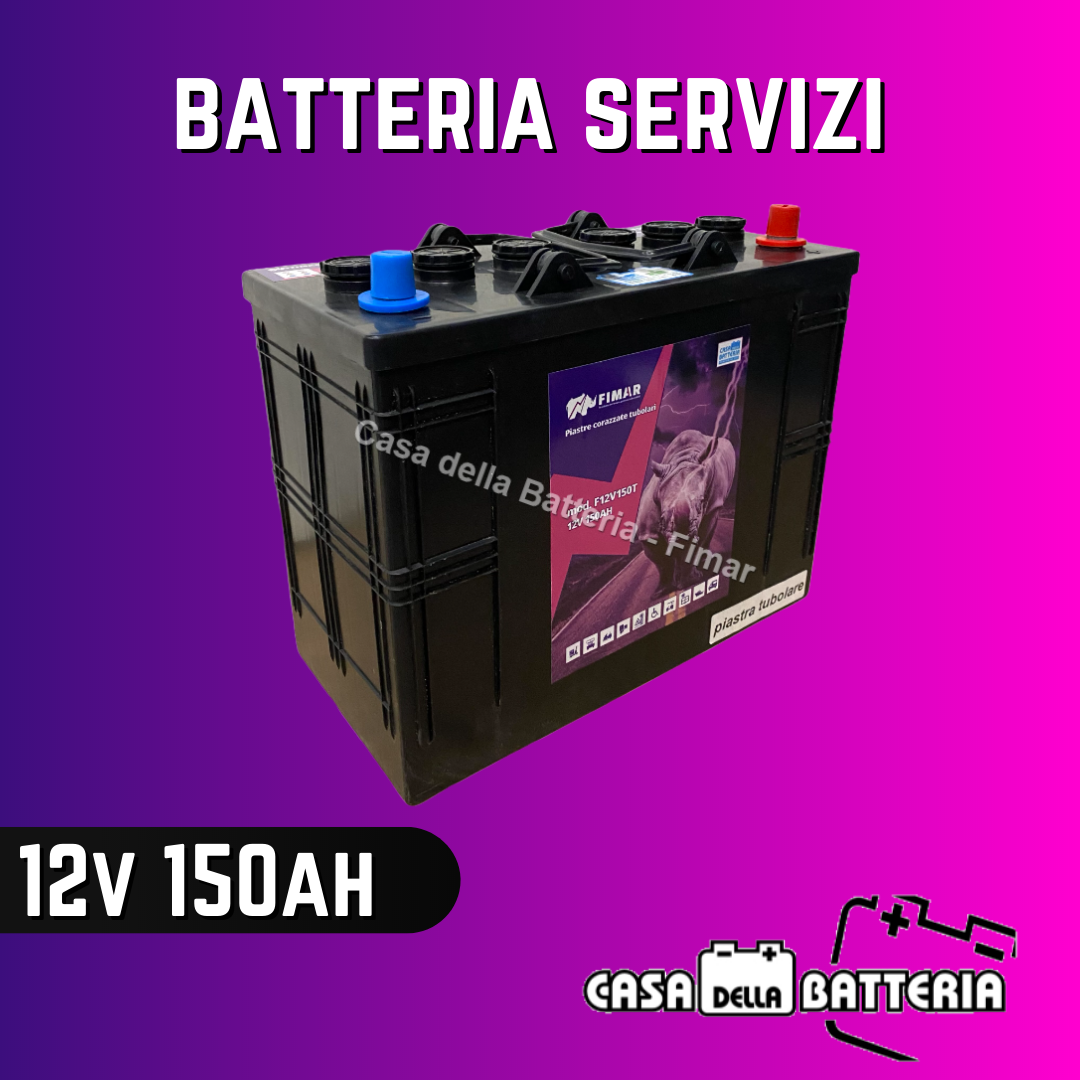 Batteria servizi/trazione 12V 150AH COMPACT A DX Fimar tubolare