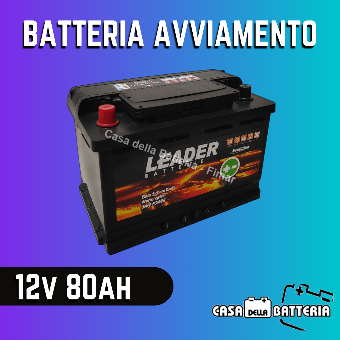 Batteria avviamento 80AH L3 SX Leader - fimarshop