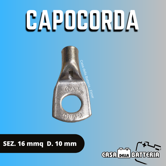 CAPOCORDA SEZ. CAVO 16 mmq. DIAM. FORO 10 mm.