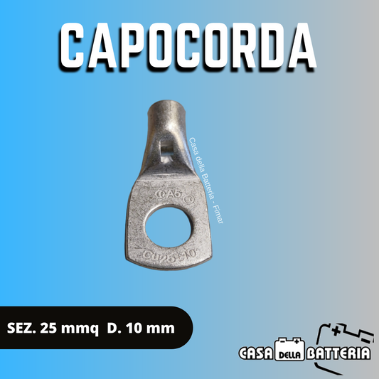 CAPOCORDA SEZ. CAVO 25 mmq. DIAM. FORO 10 mm.