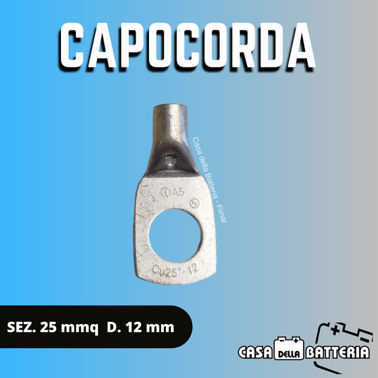 CAPOCORDA SEZ. CAVO 25 mmq. DIAM. FORO 12 mm.