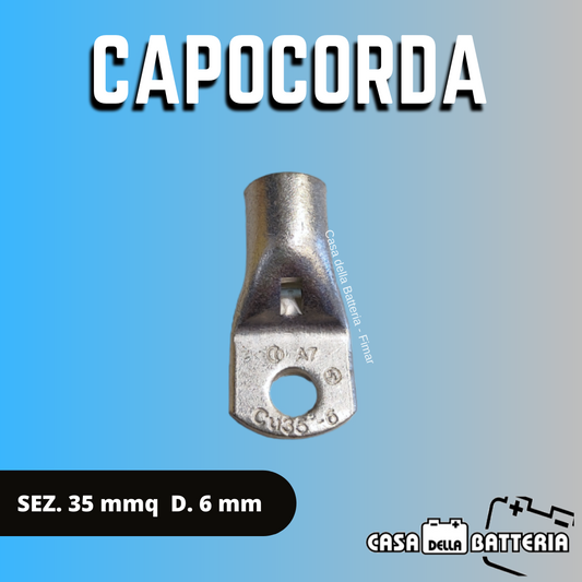 CAPOCORDA SEZ. CAVO 35 mmq. DIAM. FORO 6 mm.
